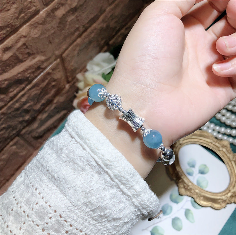 Aquamarine 925 Silver Star Bracelet