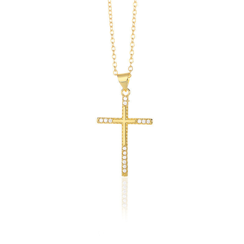 Zircon Cross Necklace For Men And Women