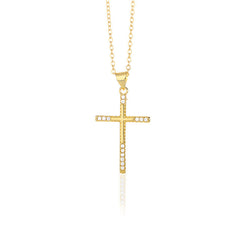 Zircon Cross Necklace For Men And Women