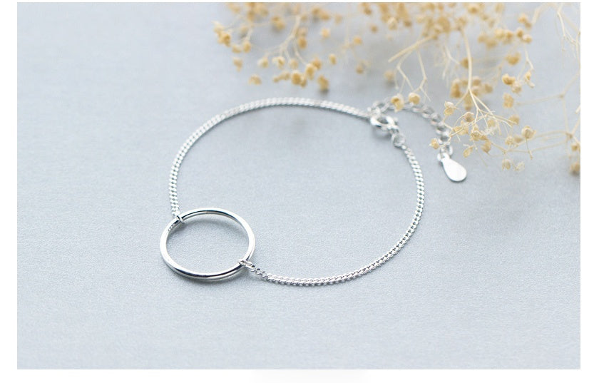 925 Sterling Silver Geometric Circle Bracelet