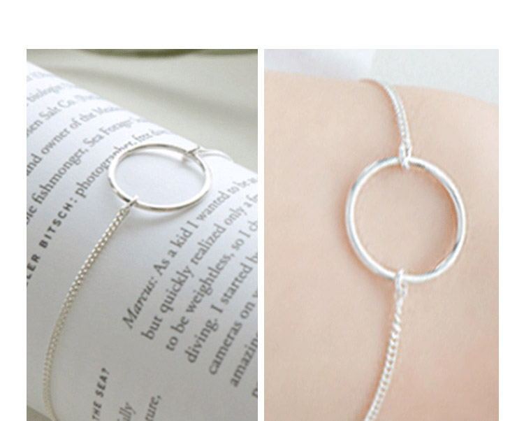 925 Sterling Silver Geometric Circle Bracelet