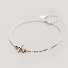 Airplane Bracelet Women 925 Silver Diamond Bracelet