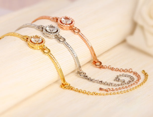 Plated 925 Silver Zircon Bracelet