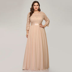 US Ever-Pretty Plus Size Floral Lace Bridesmaid Dresses Long Evening Party Gowns