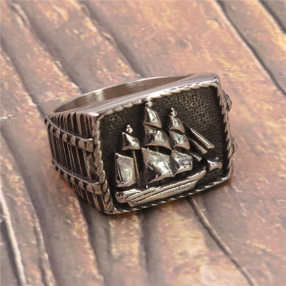 Titanium steel Viking ring for men