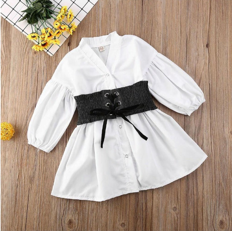 Kids Baby Irls Clothes White A-Line Shirt Dress For Irl