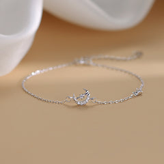 925 Sterling Silver Moon Bracelet