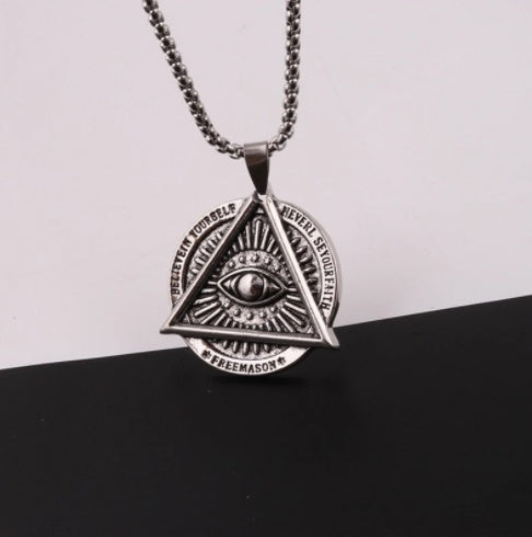 Titanium steel devil's eye necklace for men