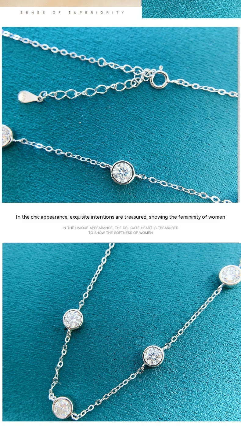 Sterling Silver S925 Moissanite Starry Necklace