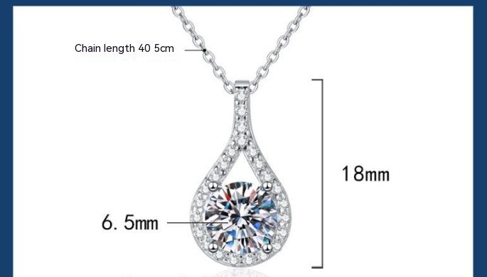 S925 Sterling Silver Necklace Moissanite Pendant