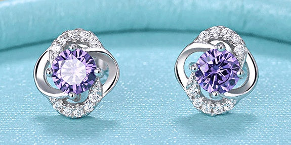 925 sterling silver flower earrings