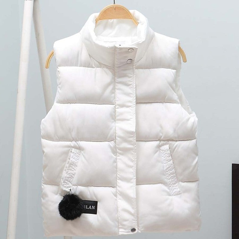 Women Vest Mandarin Collar Sleeveless Short Coat Women Jacket Waistcoat Female Plus Size