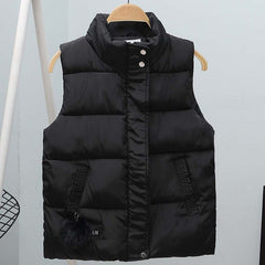 Women Vest Mandarin Collar Sleeveless Short Coat Women Jacket Waistcoat Female Plus Size