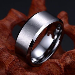 8mm Glossy And Simple Stainless Steel Ring For Men