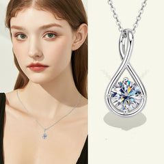 Necklace Fashion Silver Moissanite Drop-shaped Ladies