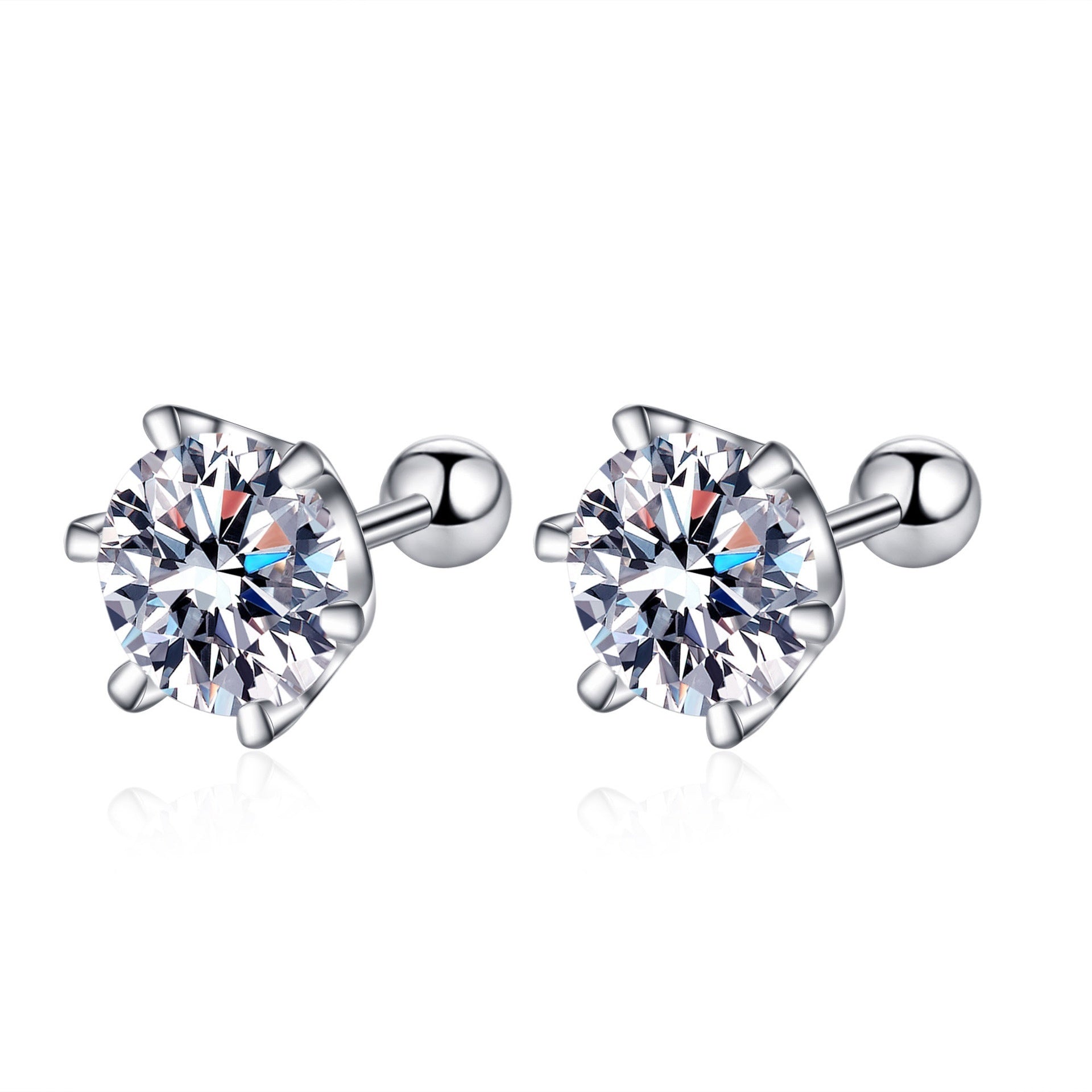 Earrings 925 Sterling Silver High-grade Six-claw Moissanite Earrings