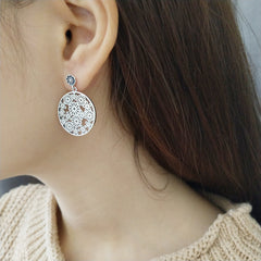 925 sterling silver flower earrings