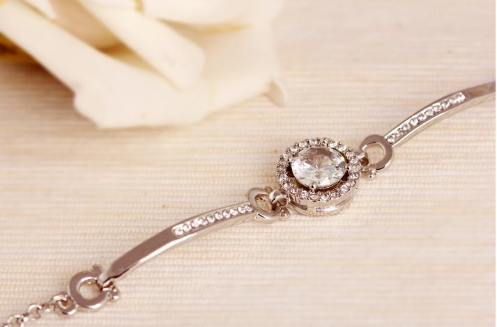 Plated 925 Silver Zircon Bracelet