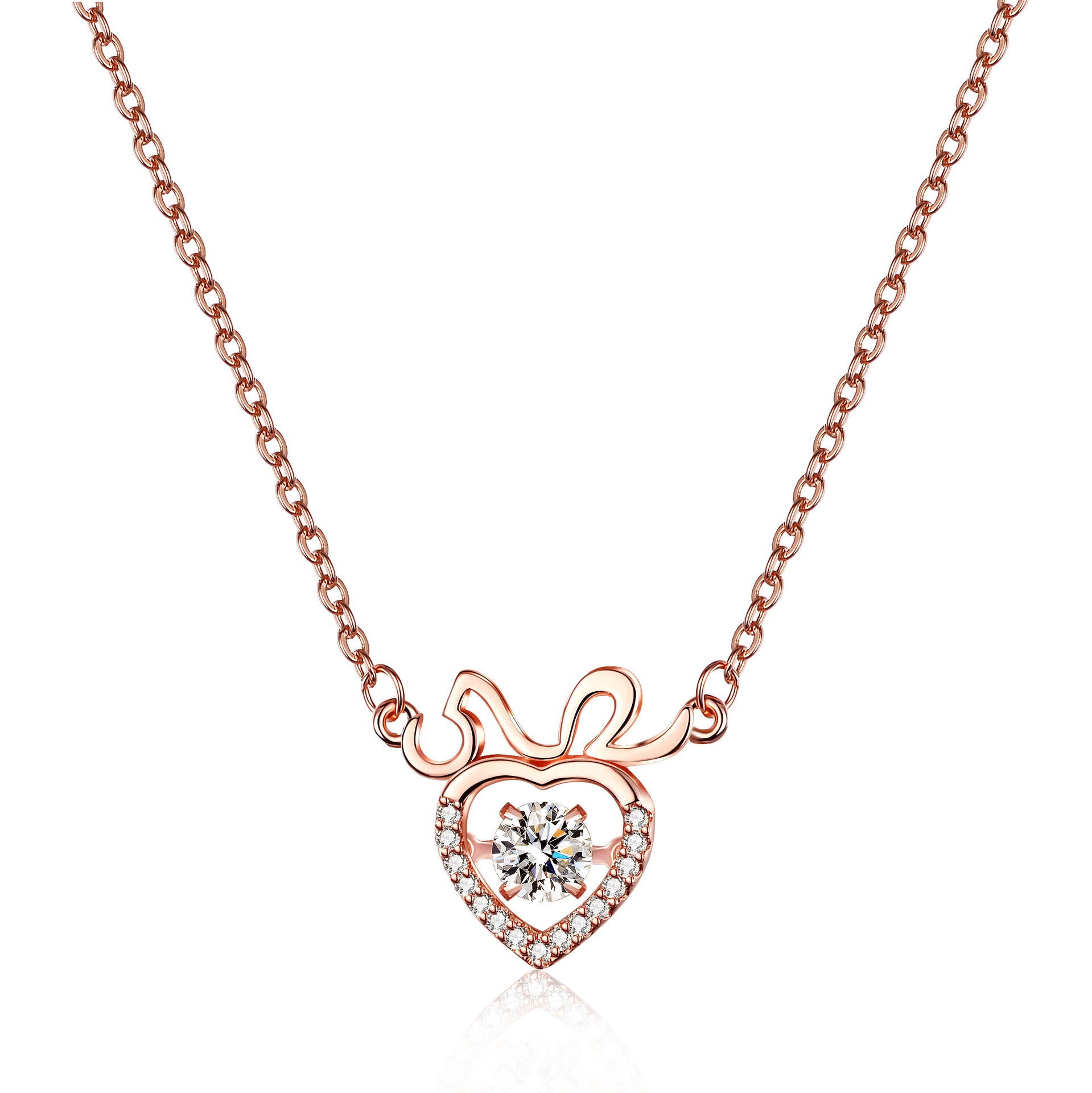 S925 Sterling Silver Pulsatile Heart Moissanite Necklace