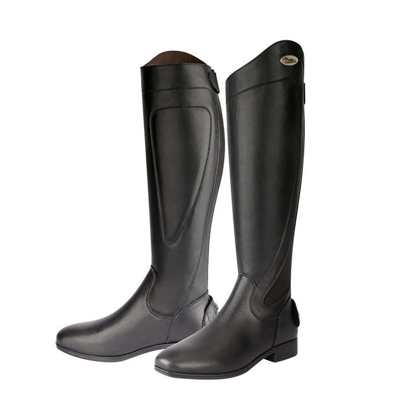 Black Cowhide Equestrian Boots Supplies