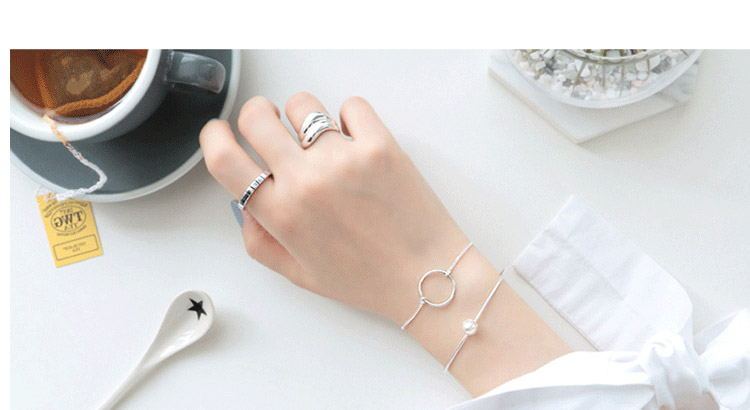 925 Sterling Silver Geometric Circle Bracelet