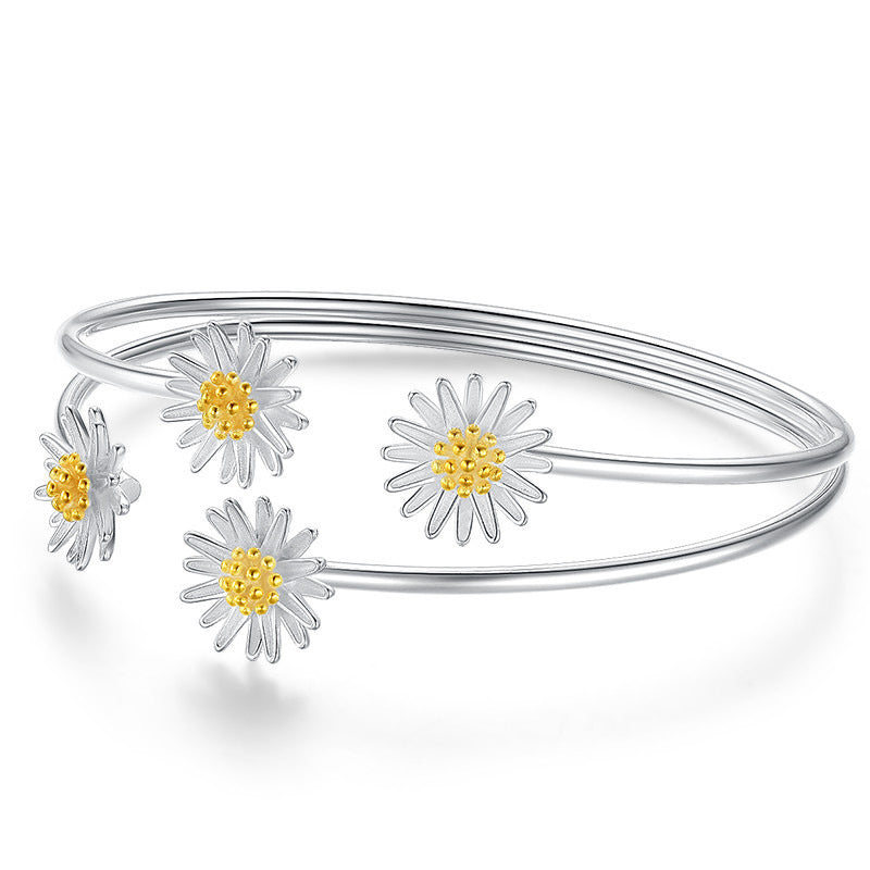 Personalized 925 Silver Plated Chrysanthemum Bracelet Bracelet