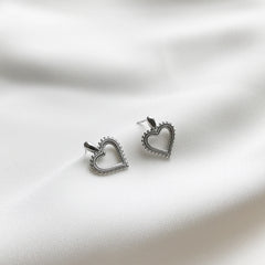 925 silver heart shape earrings