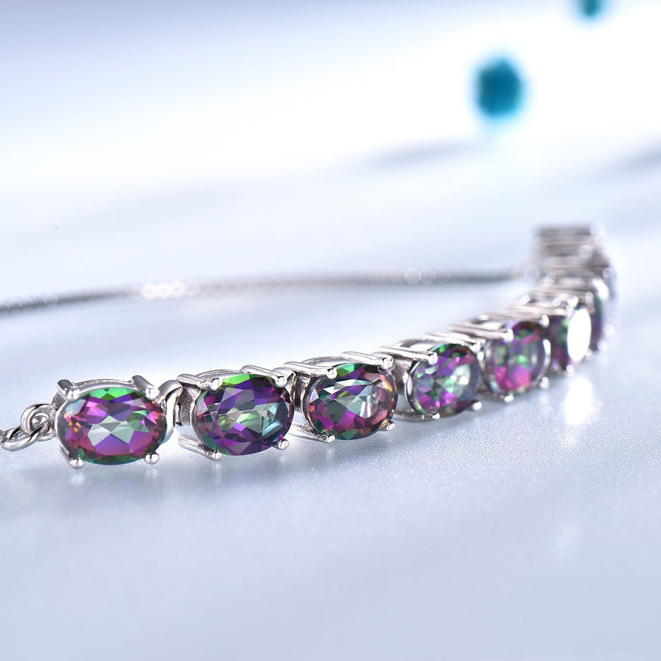 Topaz Adjustable 925 Silver Bracelet