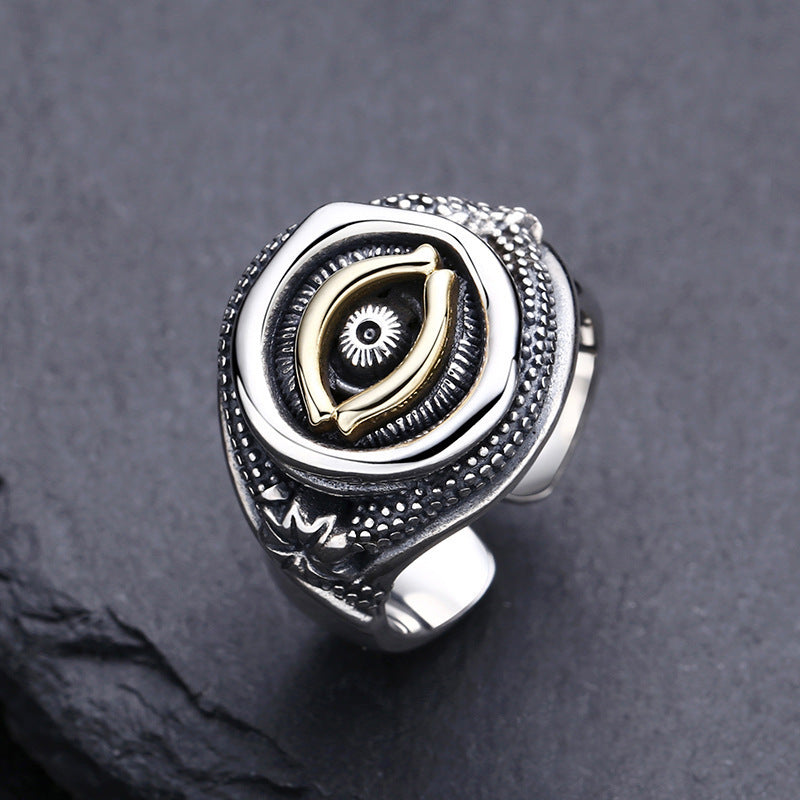 Sterling Silver Eye Of God Ring For Men