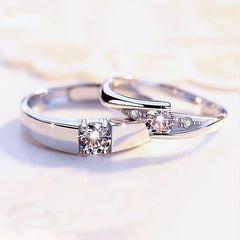 S925 Sterling Silver Moissanite Couple Ring For Men And Women