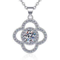 Women's Fashion Sterling Silver Moissanite Pendant Necklace