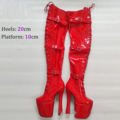 20CM Ultra High Heel Platform Over-the-knee Boots