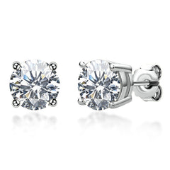 Stud Earrings 925 Sterling Silver 18 Gold Moissanite Stud Earrings