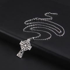 Middle Ring Cross Pendant Necklace For Men