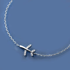 Airplane Bracelet Women 925 Silver Diamond Bracelet