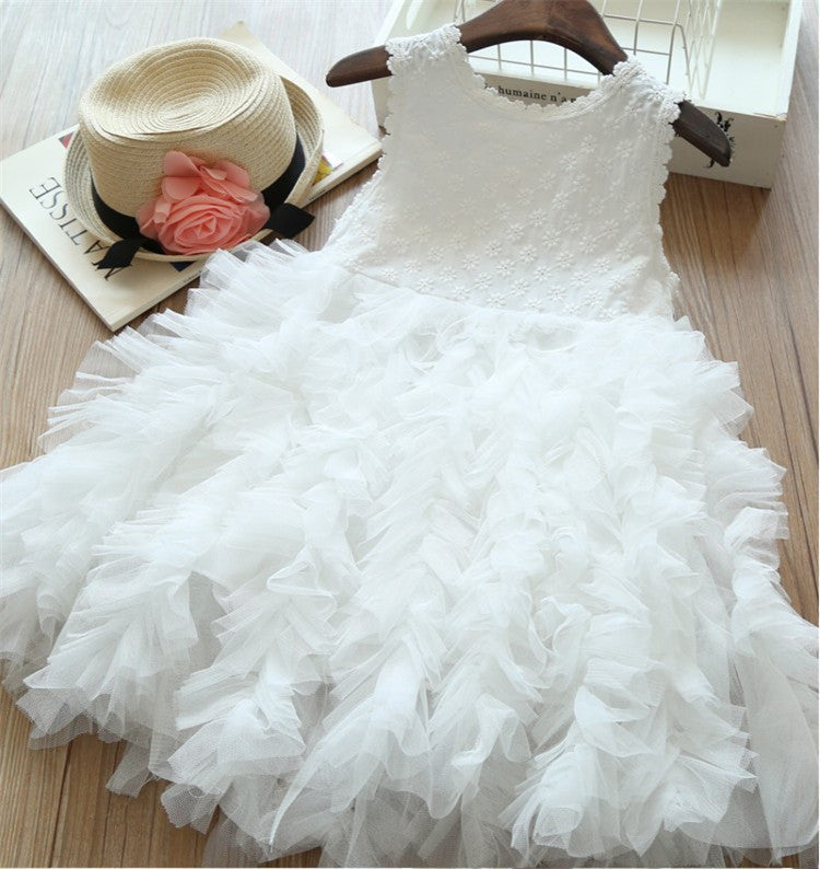 Dress Sleeveless Girl Summer Dress Puff Dress