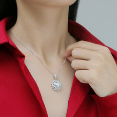 S925 Silver Necklace With Moissanite Pendant