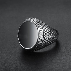 Personality Pitted Dome Vinyl Ring For Men