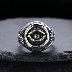 Sterling Silver Eye Of God Ring For Men