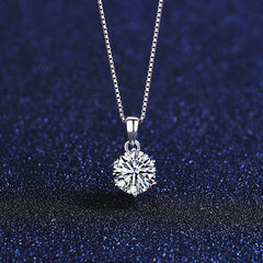 Fashion Six Prong Moissanite Pendant Necklace