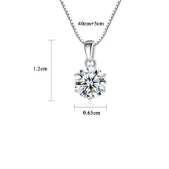 Fashion Six Prong Moissanite Pendant Necklace