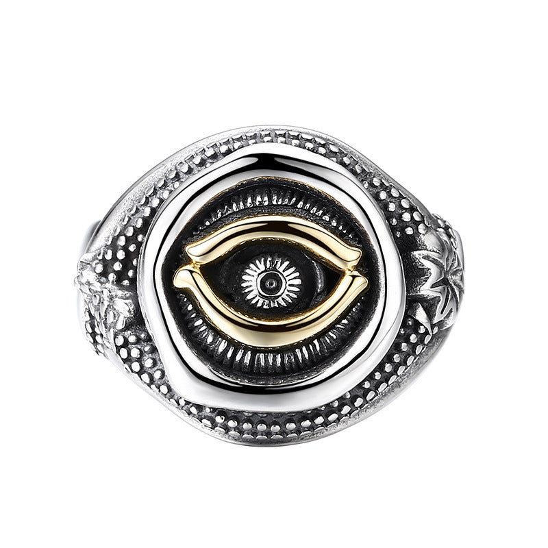 Sterling Silver Eye Of God Ring For Men