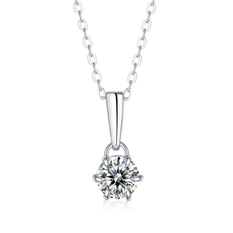 925 Silver Inlaid Moissanite Water Drop Necklace