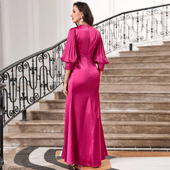 Slim Fit Lantern Sleeve Evening Dress Plus Size Party Party Dress