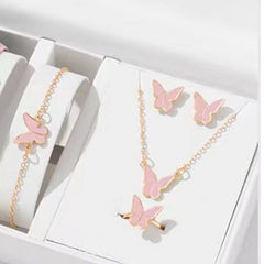 Fashion Jewelry Simple Casual Butterfly Love Necklace Ornament Suit