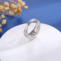 Simple Design Diamond-embedded Super Open Ring For Men