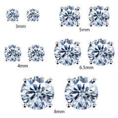 925 Silver Moissanite Stud Earrings Classic Four-claw D Color Single Stone Earrings