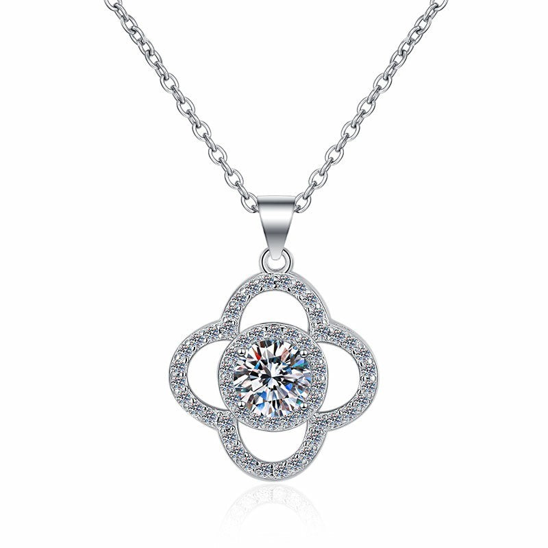 Women's Fashion Sterling Silver Moissanite Pendant Necklace