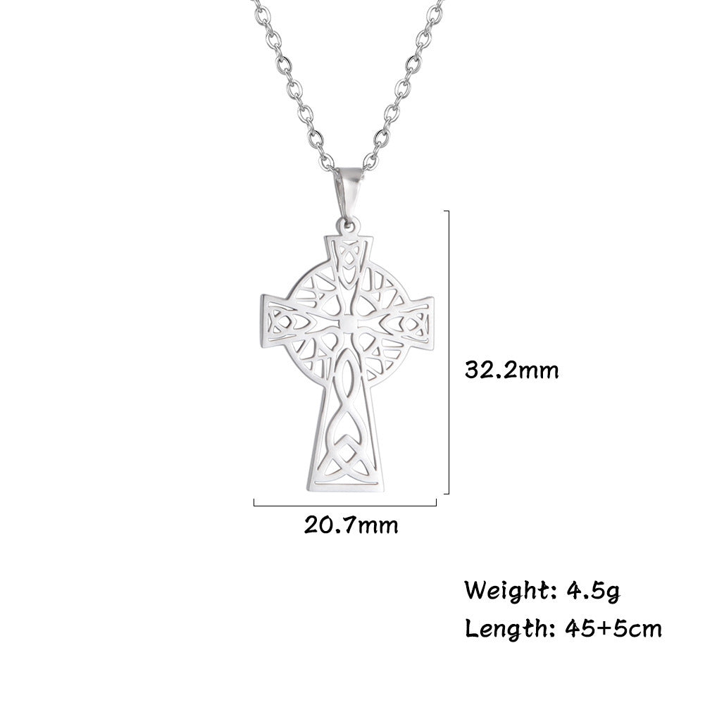 Middle Ring Cross Pendant Necklace For Men