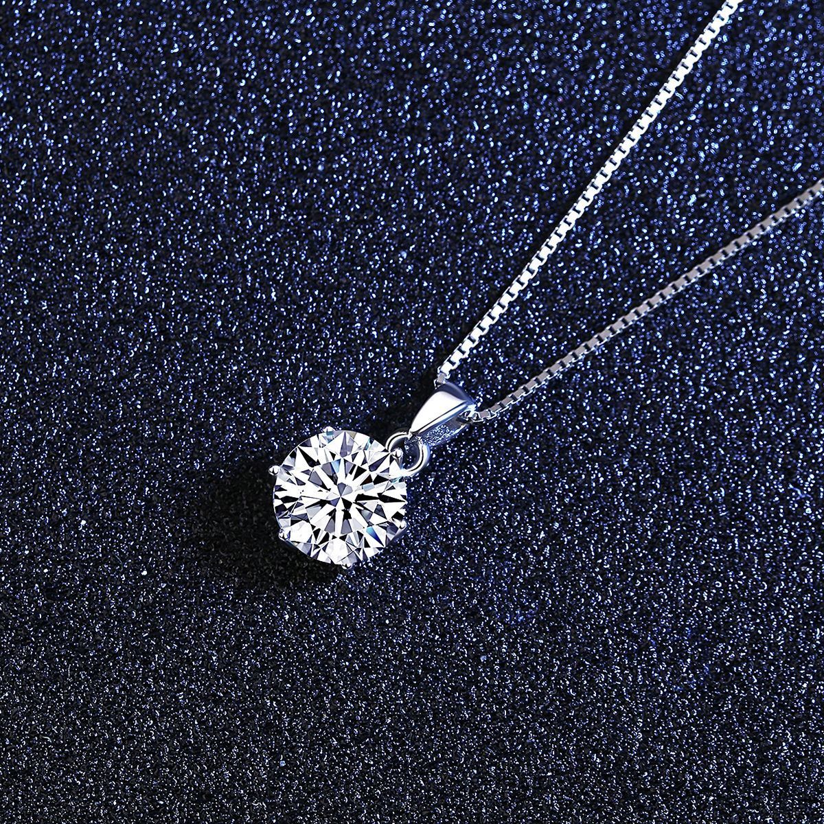 Fashion Six Prong Moissanite Pendant Necklace